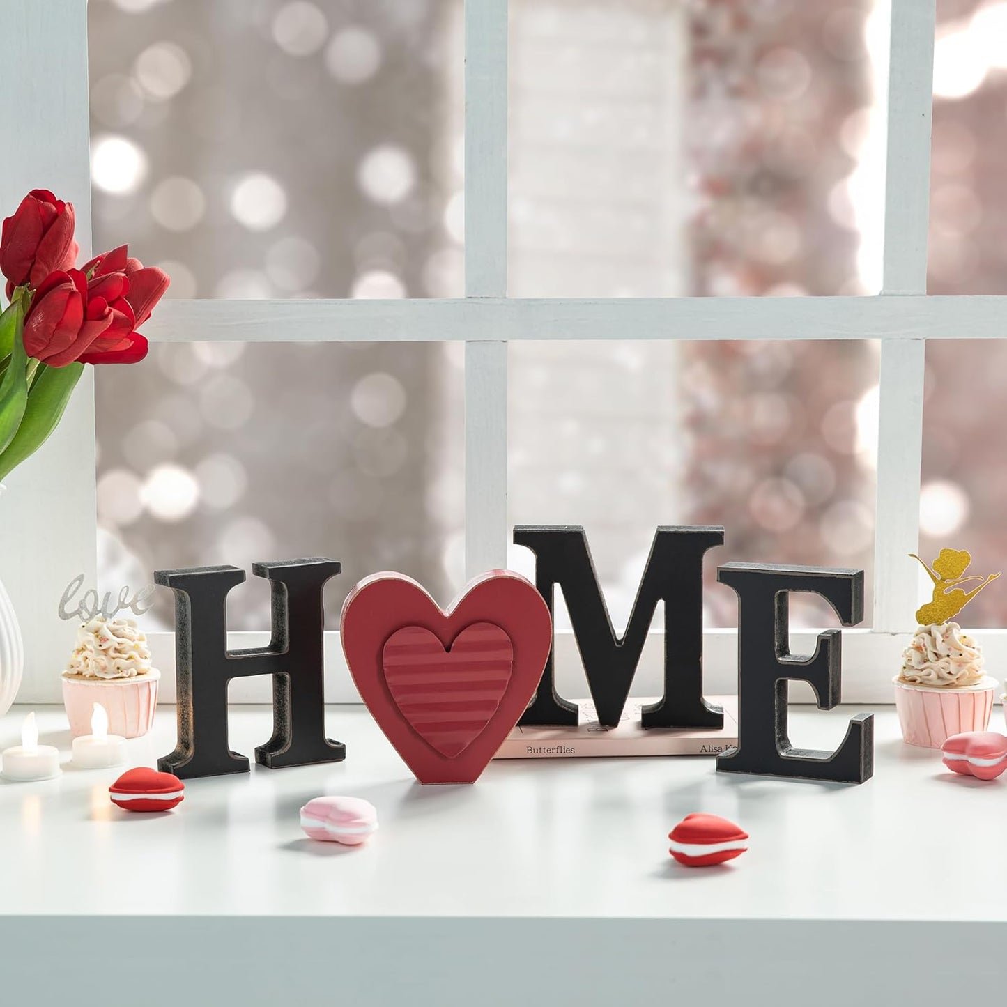 Interchangeable Home Table Signs with 13 Pcs Seasonal Icons