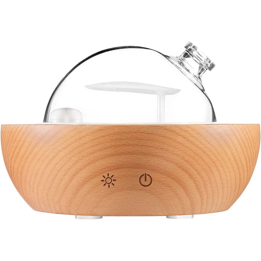 Glass Essential Oil Diffuser,Real Wood Base