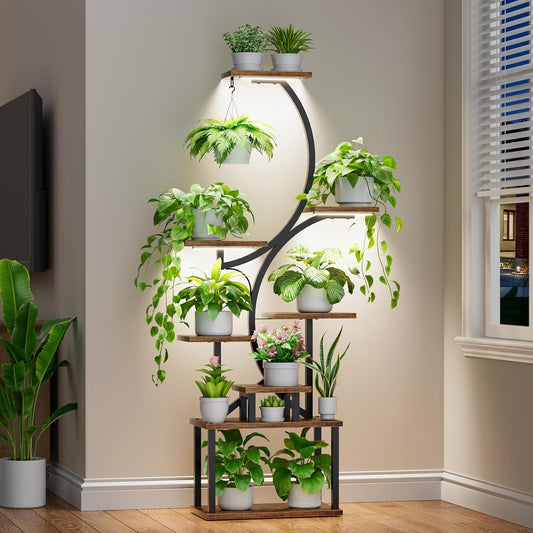 Plant Stand Indoor with Grow Lights - 62" Tall Plant Shelf